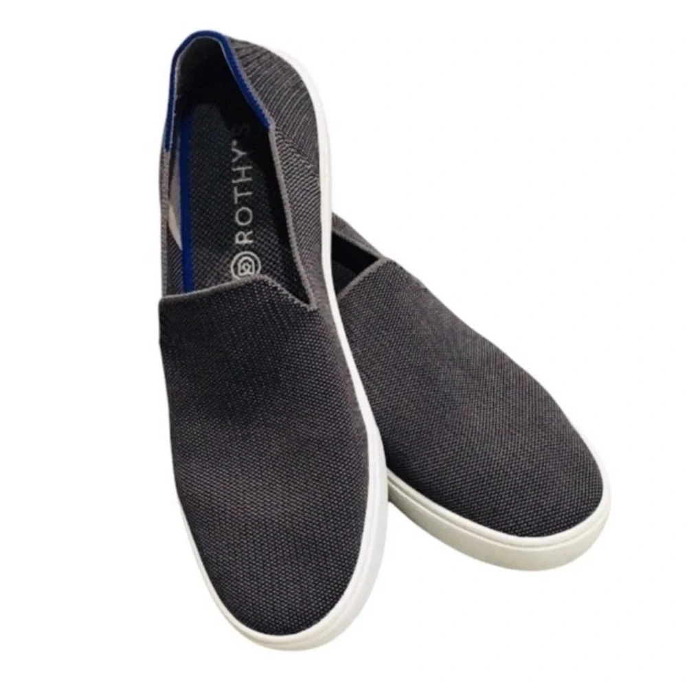 Rothy’s The Original Slip On Dark Grey Comfort Sneakers Shoes US -W 10.